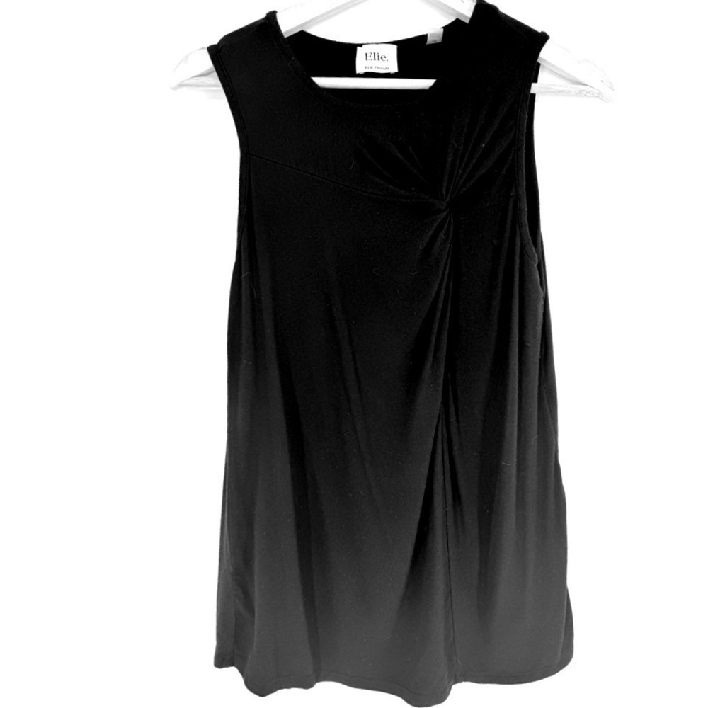 Elie Tahari Womens Black Twist Front Sleeveless Jersey Top Size S Capsule